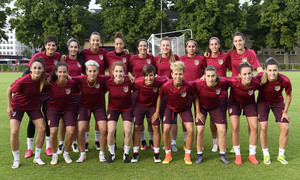 Primer entrenamiento en Suecia del Atlético de Madrid Femenino