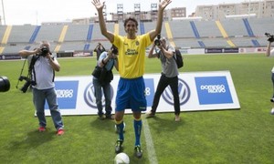 Juan Carlos Valerón, el día de su presentación como jugador de la U.D. Las Palmas