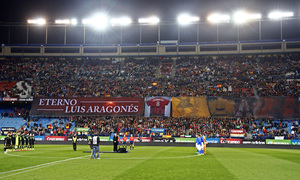 Homenaje a Luis Aragonés en el amistoso España - Italia