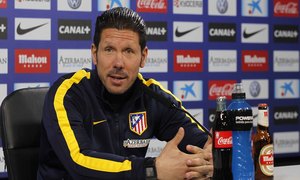 Diego Pablo Simeone, en la rueda de Prensa previa al partido de Liga frente al Athletic