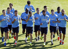 temporada 14/15 . Entrenamiento en la Ciudad deportiva de Majadahonda. Jugadores realinzado carreras