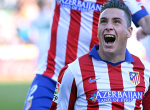 Temporada 14-15. Jornada 14. Elche - Atlético de Madrid. José María Giménez, autor del primer gol del partido.