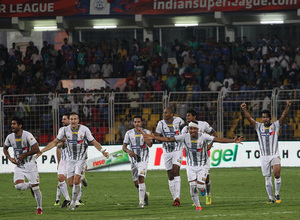 Goa - Atlético de Kolkata. Vuelta Semifinal. Celebrando la clasificación.