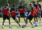 Temporada 12/13. Entrenamiento, rondos en el entrenamiento en la Ciudad Deportiva de Majadahonda