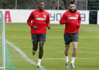 Temporada 13/14. Entrenamiento Majadahonda. Guilavogui y Adrián haciendo carrera continua. 