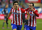 temporada 13/14. Partido Atlético de Madrid- Levante. Celebración Diego Costa y Godín