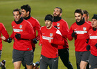 temporada 13/14. Entrenamiento en la Ciudad deportiva de Majadahonda. Equipo corriendo durante el entrenamiento